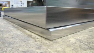 Steel plates, focusing on chamfered edges